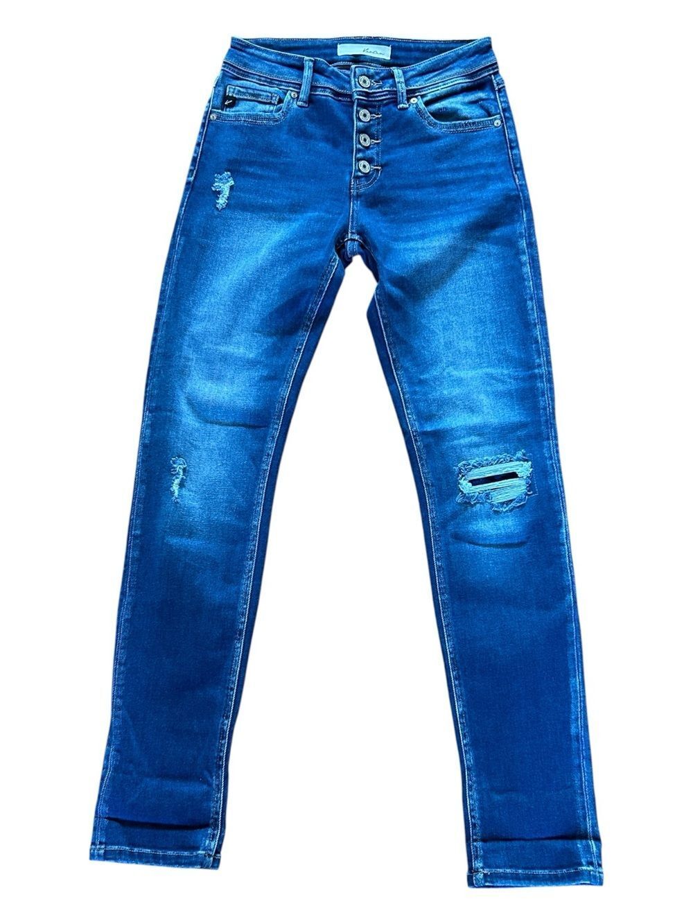 KanCan Distressed Button Fly Skinny Jeans